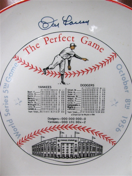 1956 DON LARSEN SIGNED PERFECT GAME PLATE w/CAS COA