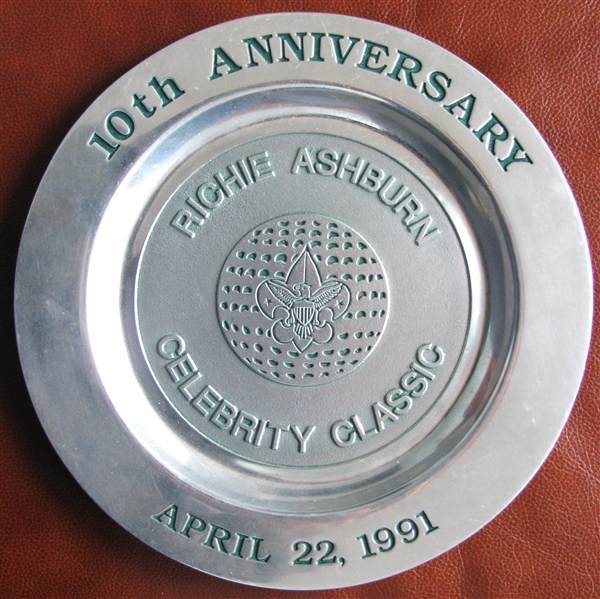 RICHIE ASHBURN 10th ANNIVERSARY CELEBRITY CLASSIC PEWTER PLATE