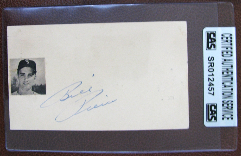 BILLY PIERCE SIGNED 1956 POSTCARD - CAS AUTHENTICATED