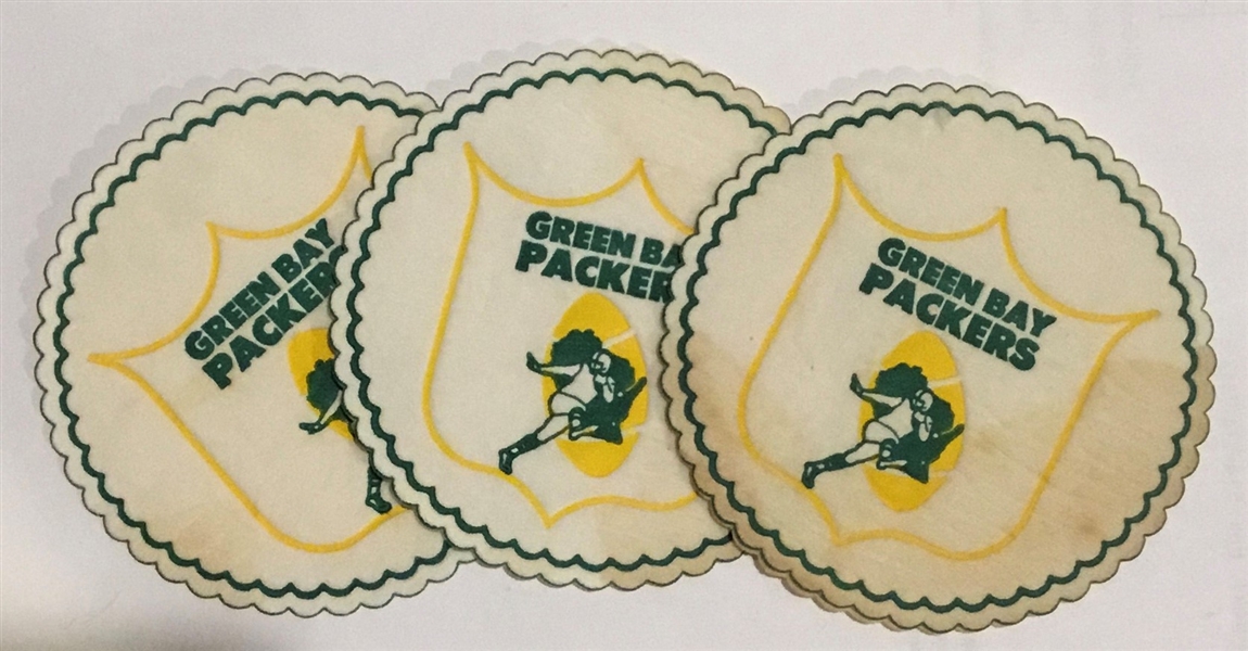 VINTAGE GREEN BAY PACKERS COCKTAIL COASTERS- 3