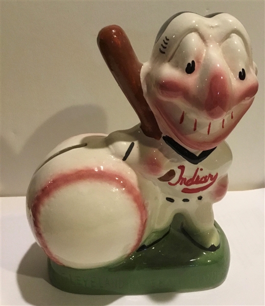 50's CLEVELAND INDIANS MASCOT BANK w/CHIEF WAHOO