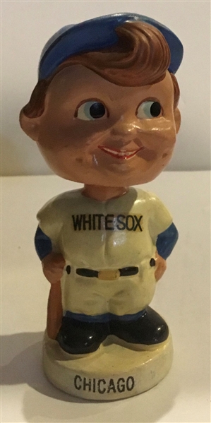 60's CHICAGO WHITE SOX mini BOBBING HEAD w/ SMALL LETTERING