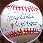 TONY KUBEK "57-65 - #10" SIGNED BASEBALL w/CAS