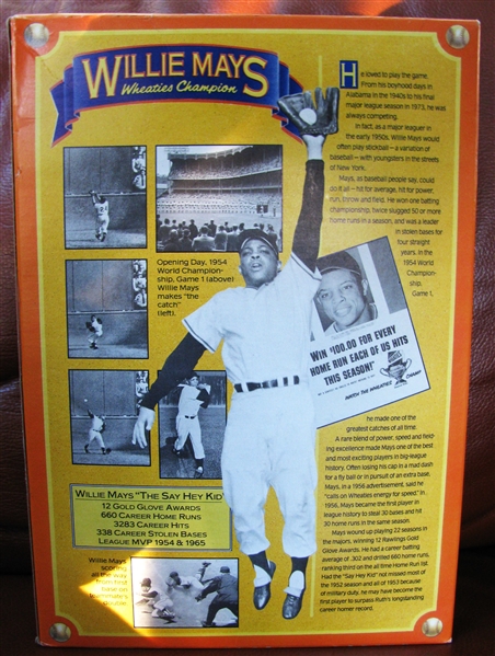WILLIE MAYS SIGNED WHEATIES SEALED CEREAL BOX w/JSA