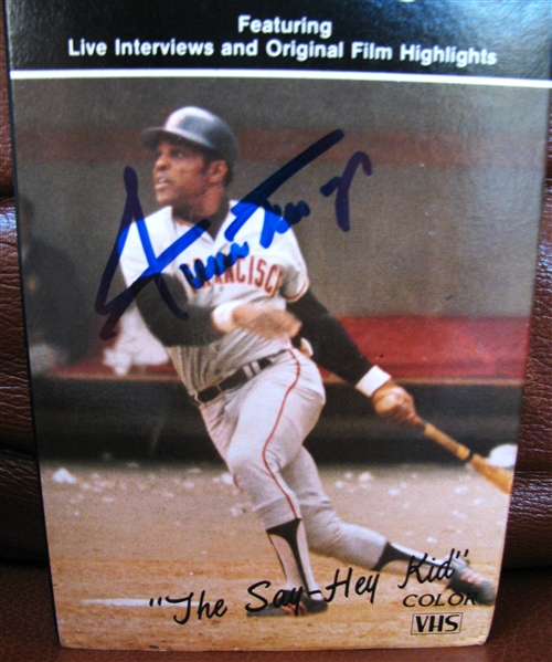 WILLIE MAYS SIGNED THE SAY HEY KID VHS TAPE IN BOX w/JSA