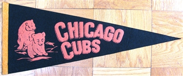 50s CHICAGO CUBS PENNANT - NEAR MINT