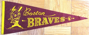 40s BOSTON BRAVES PENNANT - NEAR MINT