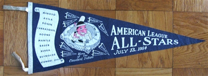 1954 ALL-STAR GAME "AMERICAN LEAGUE" PENNANT w/MANTLE