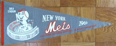 1969 NY METS EASTERN DIVISION NATIONAL LEAGUE CHAMPIONS PENNANT