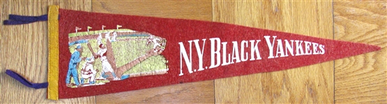 40s NEW YORK "BLACK YANKEES" PENNANT - NEGRO LEAGUES
