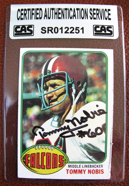TOMMY NOBIS #60 SIGNED FOOTBALL CARD /CAS AUTHENTICATED
