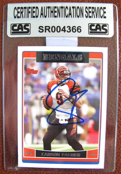 CARSON PALMER SIGNED FOOTBALL CARD /CAS AUTHENTICATED
