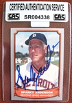 SPARKY ANDERSON SIGNED BASEBALL CARD /CAS AUTHENTICATED