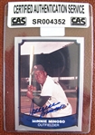 MINNIE MINOSO SIGNED BASEBALL CARD /CAS AUTHENTICATED