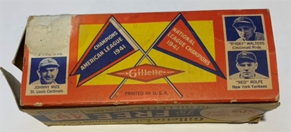 1941 GILLETTE WORLD SERIES SPECIAL RAZOR BLADE BOX