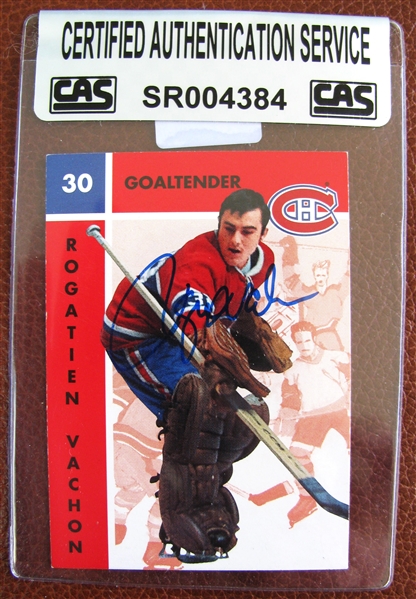 ROGATIEN VACHON SIGNED HOCKEY CARD w/CAS AUTHENTICATED