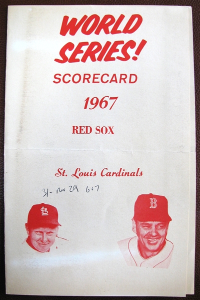 1967 ST. LOUIS CARDINALS vs BOSTON RED SOX WORLD SERIES PROGRAM