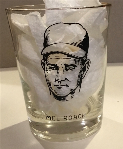 1957 MEL ROACH MILWAUKEE BRAVES WORLD CHAMPIONS GLASS