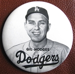 50s /60s GIL HODGES "L.A. DODGERS" LARGE-SIZED PIN