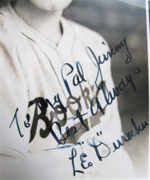 LEO DUROCHER BEST ALWAYS SIGNED CIRCA 1940's BURKE PHOTO w/CAS COA & JSA LOA