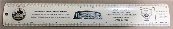 1969 NEW YORK METS RULER w/SCHEDULE- CHAMPIONSHIP YEAR
