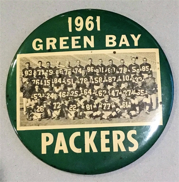 1961 GREEN BAY PACKERS LARGE SIZE PHOTO PIN