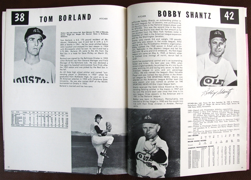 1962 HOUSTON COLT 45's YEARBOOK - 1st YEAR