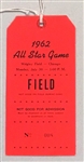1962 MLB ALL-STAR GAME PRESS PASS @ WRIGLEY FIELD