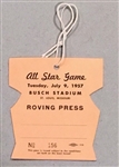 1957 MLB ALL-STAR GAME PRESS PASS @ BUSCH STADIUM