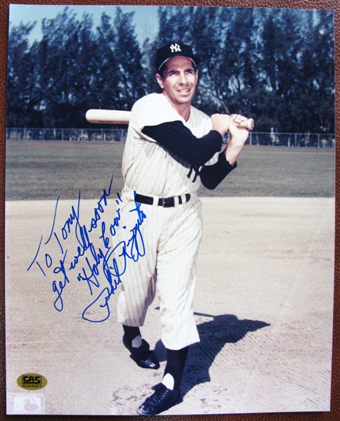 PHIL RIZZUTO HOLY COW SIGNED 8 x 10 PHOTO w/CAS COA