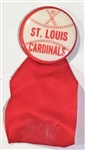 VINTAGE ST. LOUIS CARDINALS PIN w/RIBBON