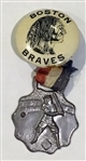 VINTAGE BOSTON BRAVES PIN w/ATTACHMENT