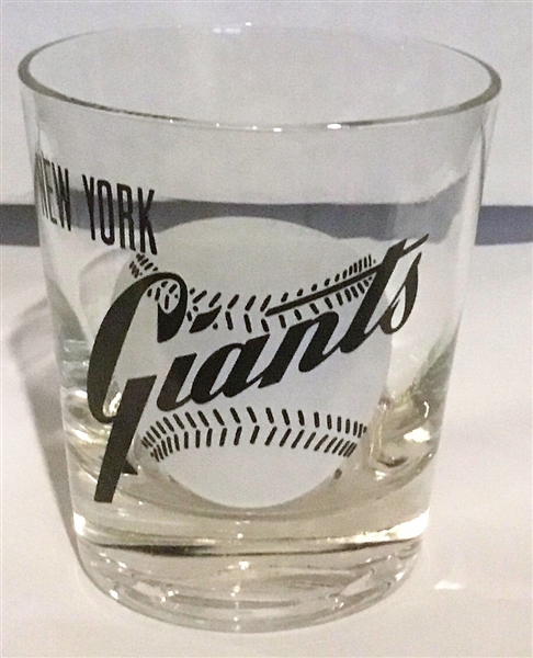 50's NEW YORK GIANTS BIG LEAGUER LOWBALL GLASS