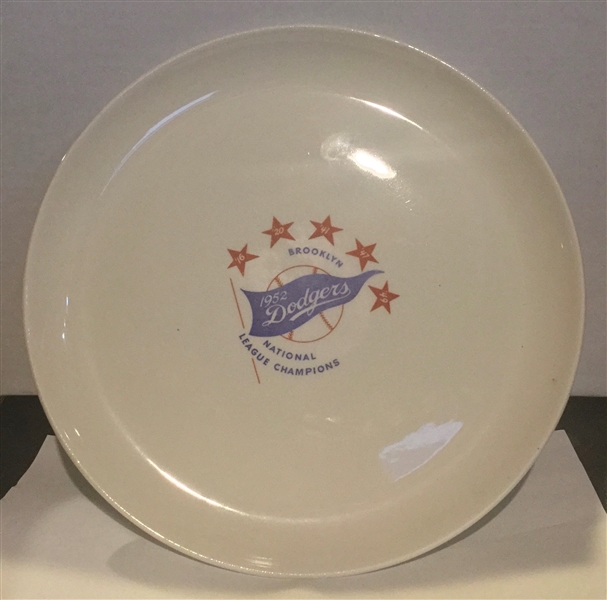 1952 BROOKLYN DODGERS NATIONAL LEAGUE CHAMPIONS DINNER PLATE