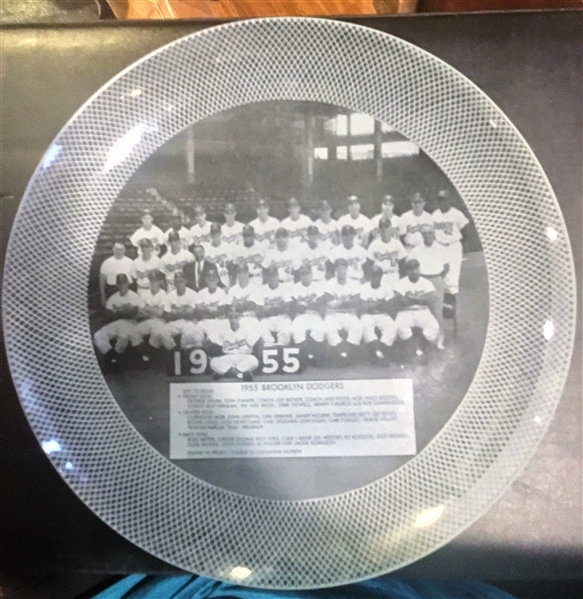 1955 BROOKLYN DODGERS TEAM PHOTO CHARGER PLATE