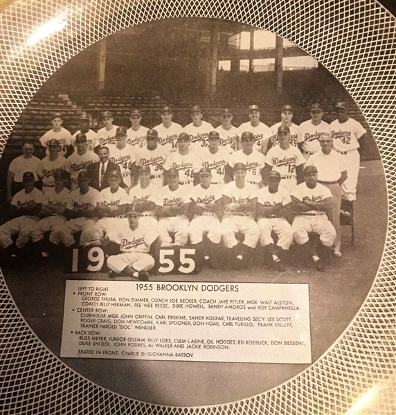 1955 BROOKLYN DODGERS TEAM PHOTO CHARGER PLATE