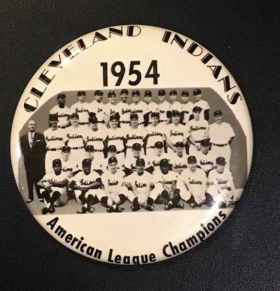 1954 CLEVELAND INDIANS AMERICAN LEAGUE CHAMPIONS TEAM PHOTO PIN