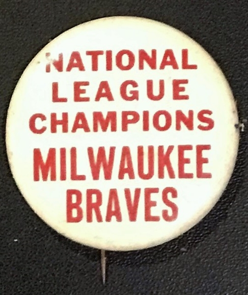 50's MILWAUKEE BRAVES NATIONAL LEAGUE CHAMPIONS PIN