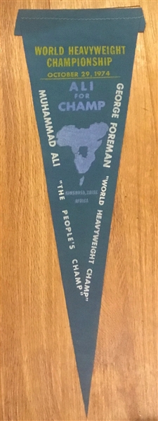 1974 MUHAMMAD ALI vs GEORGE FOREMAN CHAMPIONSHIP FIGHT PENNANT