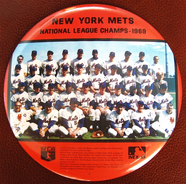 1969 NEW YORK METS NATIONAL LEAGUE CHAMPS TEAM PHOTO PIN