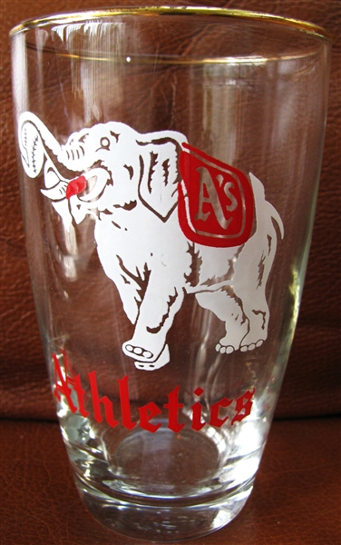 50's PHILADELPHIA ATHLETICS BIG LEAGUER LARGE GLASS