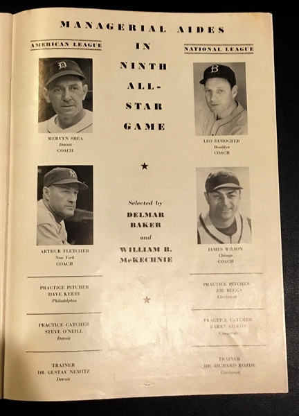 1941 MLB ALL-STAR GAME PROGRAM @ BRIGGS STADIUM- DETROIT