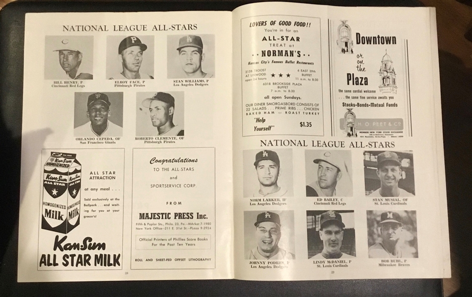 1960 MLB ALL-STAR GAME PROGRAM @ KANSAS CITY - 1st GAME