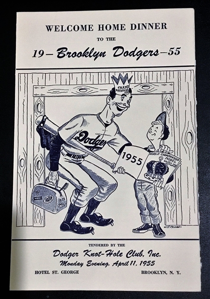 1955 BROOKLYN DODGERS WELCOME HOME DINNER PROGRAM