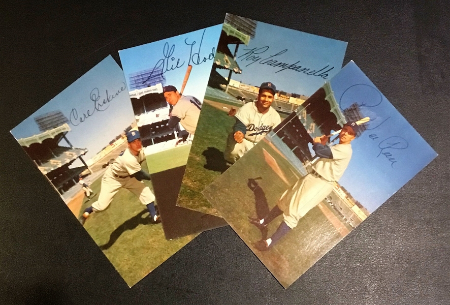 50's BROOKLYN DODGERS DORMAND POSTCARDS - LOT OF 4