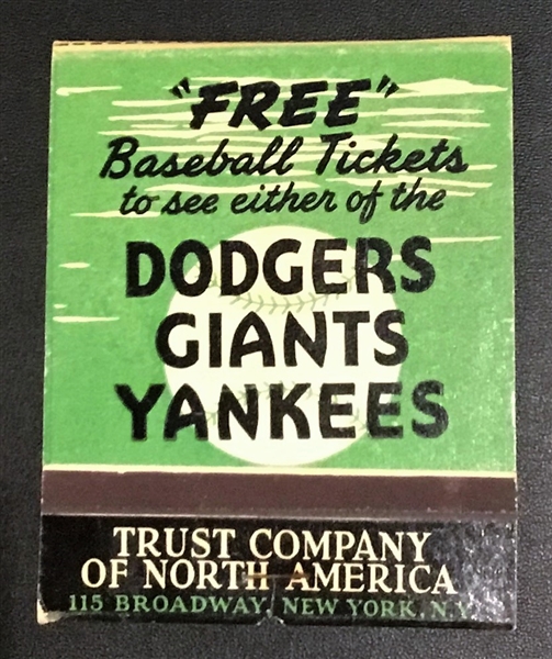 1957 BROOKLYN DODGERS/N.Y. YANKEES & GIANTS TICKET PROMOTION MATCHES