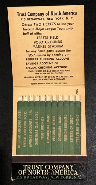 1957 BROOKLYN DODGERS/N.Y. YANKEES & GIANTS TICKET PROMOTION MATCHES