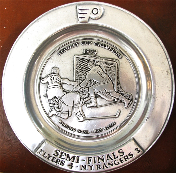 1974 STANLEY CUP CHAMPIONS FLYERS PEWTER SEMI FINALS PLATE