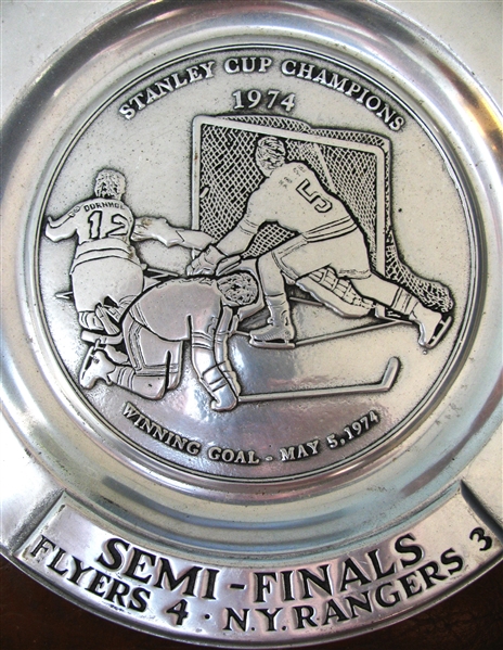 1974 STANLEY CUP CHAMPIONS FLYERS PEWTER SEMI FINALS PLATE