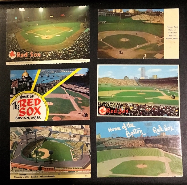 VINTAGE LOT OF 6 BOSTON RED SOX FENWAY PARK  POSTCARDS